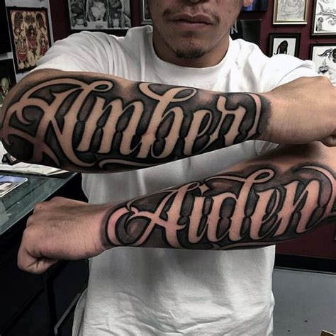 It is crucial to place the tattoos on the body in such a way that accommodates the intricate lines of a large design, such as an arm tattoo. . Tattoo forearm script